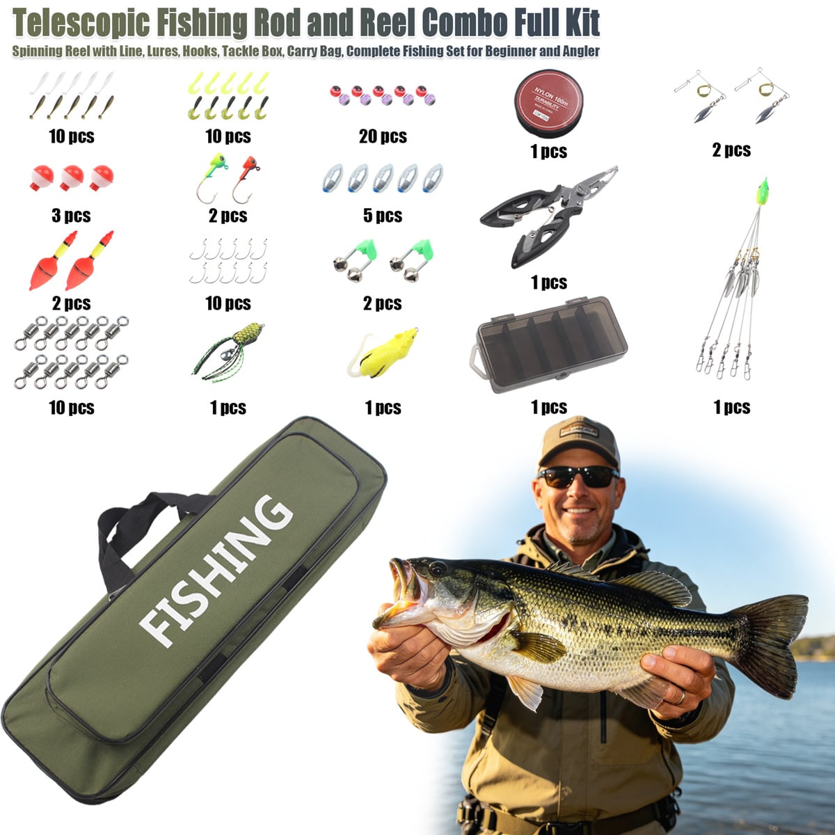 86-Piece Telescopic Fishing Ro - đánh giá và giá Fishing Equipment Online